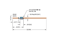 1 Pin and 1.1 Ampere (A) Conductor Current and Weld Installation Instrumentation/Power Feedthrough (9297-03-W) - 2