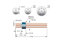 2 Pins and 1.1 Ampere (A) Conductor Current and Weld Installation Instrumentation/Power Feedthrough (9298-07-W) - 2