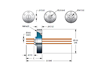 2 Pins and 1.1 Ampere (A) Conductor Current and ConFlat Flange Installation Instrumentation/Power Feedthrough (17046-01-CF) - 2