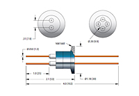 2 Pin 6 Kilovolt (kV) Direct Current (DC) Voltage International Organization for Standardization (ISO) Flange Installation 304 Stainless Steel Conductor Power Feedthrough (17018-01-KF) - 2