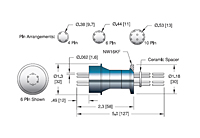 4 Pins and -25 to 205 Degree Celsius (ºC) Temperature Range Pin Header Feedthrough (10234-13-KF) - 2