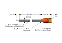 Air Side Cable Assembly for 15 Kilovolt (kV) Direct Current (DC) Voltage Rating, 7.5 Ampere (A) Conductor Current Rating, and 1 to 4 Pin Mini High Voltage (HV) Feedthroughs - 2