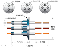 2 Pin and International Organization for Standardization (ISO) Installation and 304 Stainless Steel Pin Material Power Plug Feedthrough (17037-05-KF) - 2