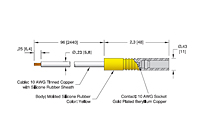 20 Kilovolt (kV) Power Plug for 14 to 20 Kilovolt (kV) Direct Current (DC) Voltage Rating, Up to 55 Ampere (A) Conductor Current Rating, and 1 to 4 Pin Power Plug Feedthroughs - 2