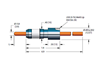 5 Direct Current (DC) Voltage Rating, 30 Ampere (A) Conductor Current Rating, and 1 Pin Power Plug Feedthrough (6514-02-W)