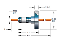 10 Direct Current (DC) Voltage Rating, 30 Ampere (A) Conductor Current Rating, and 1 Pin Power Plug Feedthrough (21131-02-CF)