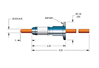 1 Pin and International Organization for Standardization (ISO) Installation and NW16KF Installation Size Power Plug Feedthrough (21308-02-KF) - 2