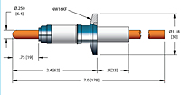 1 Pin and International Organization for Standardization (ISO) Installation and NW16KF Installation Size Power Plug Feedthrough (21133-01-KF) - 2