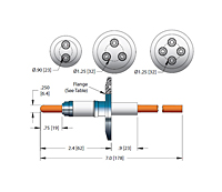 1 Pin and International Organization for Standardization (ISO) Installation and NW16KF Installation Size Power Plug Feedthrough (21133-01-KF) - 3