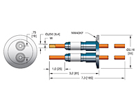 Dual 304 Stainless Steel Tube NW40KF Flange Installation High Power/Liquid Cooled Feedthrough with 0.25 Inch Conductor Diameter