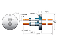 Single 304 Stainless Steel Tube NW35CF Flange Installation High Power/Liquid Cooled Feedthrough with 0.25 Inch Conductor Diameter