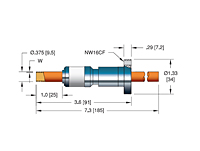 Single Copper Tube NW16CF Flange Installation High Power/Liquid Cooled Feedthrough with 0.375 Inch Conductor Diameter