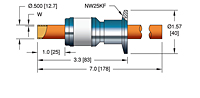 Copper Tube International Organization for Standardization (ISO) Flange Installation High Power/Liquid Cooled Feedthrough with 0.5 Inch Conductor Diameter - 2