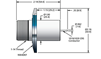 50 Kilovolt (kV) Direct Current (DC) Voltage Rating International Organization for Standardization (ISO) Flange Installation Fluted High Voltage Feedthrough