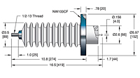 100 Kilovolt (kV) Direct Current (DC) Voltage Rating ConFlat Flange Installation High Voltage Feedthrough - 2