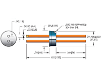 Dual Conductor Weld Installation Liquid Cooled Radio Frequency (RF) Power Feedthrough (16976-01-W) - 2