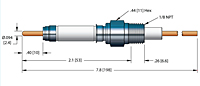 3.6 Ampere (A) Conductor Current Rating National Pipe Thread (NPT) Pressure Feedthrough (21322-01-A) - 2