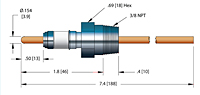 100 Ampere (A) Conductor Current Rating National Pipe Thread (NPT) Pressure Feedthrough (21152-01-A) - 2