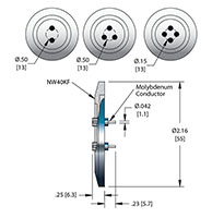 2 Pin and International Organization for Standardization (ISO) KF Flange Installation Coaxial Electrical Connector 921525-01-KF) - 2