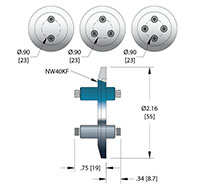 2 Pin and International Organization for Standardization (ISO) KF Flange Installation Coaxial Electrical Connector (21517-01-KF) - 2