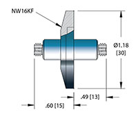 1 Pin and International Organization for Standardization (ISO) KF Flange Installation Coaxial Electrical Connector (21511-01-KF) - 2