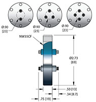 2 Pin and ConFlat Flange Installation Coaxial Electrical Connector (21514-01-CF) - 2