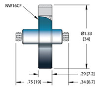 1 Pin and ConFlat Flange Installation Coaxial Electrical Connector (21509-01-CF) - 2