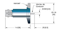 1 Pin International Organization for Standardization (ISO) Flange Installation Miniature High Voltage (MHV) Coaxial Electrical Connector