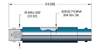 1 Pin and Weld Installation Miniature High Voltage (MHV) Coaxial Electrical Connector (17115-03-W) - 2