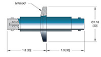 1 Pin and International Organization for Standardization (ISO) Flange Installation Miniature High Voltage (MHV) Coaxial Electrical Connector (17116-03-KF) - 2