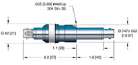 Weld Installation Miniature High Voltage (MHV) Coaxial Electrical Connector (17190-03-W) - 2