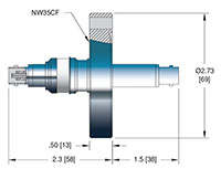 ConFlat Flange Installation Miniature High Voltage (MHV) Coaxial Electrical Connector (17193-03-CF) - 2