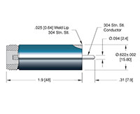 Single Ended and Weld Installation Low Frequency Medium-Sized Type N Coaxial Electrical Connector (7589-02-W) - 2