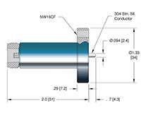 Single Ended and ConFlat Flange Installation Low Frequency Medium-Sized Type N Coaxial Electrical Connector (7588-02-CF) - 2