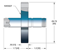 Double Ended and ConFlat Flange Installation Low Frequency Medium-Sized Type N Coaxial Electrical Connector (18080-02-CF) - 2