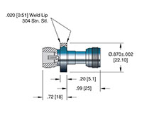 Double Ended and Weld Installation High Frequency Medium-Sized Type N Coaxial Electrical Connector (18069-01-W)