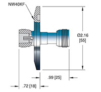 Double Ended and International Organization for Standardization (ISO) Flange Installation High Frequency Medium-Sized Type N Coaxial Electrical Connector (18070-01-KF) - 2