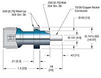 Weld Installation Medium-Sized HN Coaxial Electrical Connector (1084-01-W) - 2