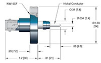 1 Nickel Pin Miniature Safe High Voltage (SHV) Coaxial Electrical Connector (8880-02-CF) - 2