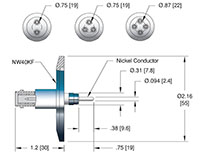 1, 2, 3 and 4 Nickel Pin Miniature Safe High Voltage (SHV) Coaxial Electrical Connector (17208-07-KF) - 2