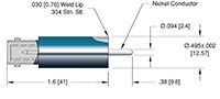 1 Nickel Pin Miniature Safe High Voltage (SHV) Coaxial Electrical Connector (8030-02-W) - 2