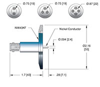 1 Nickel Pin Miniature Safe High Voltage (SHV) Coaxial Electrical Connector (17206-03-KF) - 2