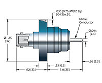 Nickel Pin Miniature Safe High Voltage (SHV) Coaxial Electrical Connector (15619-01-W) - 2