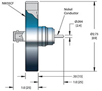 Nickel Pin Miniature Safe High Voltage (SHV) Coaxial Electrical Connector (21304-01-CF) - 2