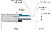 Weld Installation Bakeable Miniature Safe High Voltage (BSHV) Coaxial Electrical Connector (7546-02-W) - 2