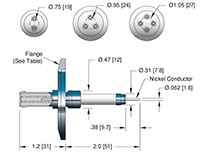 1 Pin and International Organization for Standardization (ISO) Flange Installation Exposed Miniature Safe High Voltage (SHV) Coaxial Electrical Connector (17215-07-KF) - 2