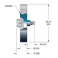 ConFlat Flange Installation Medium-Sized Type N to Subminiature-A (SMA) Coaxial Electrical Connector (18084-02-CF) - 2