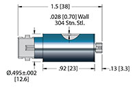 1 Pin, Weld Installation Miniature Bayonet Neill-Concelman (BNC) to Subminiature Microdot® Coaxial Electrical Connector (21254-01-W) - 2