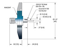 1 Pin Subminiature-A (SMA) Coaxial Electrical Connector (50 Ohm High Frequency/NW25KF) - 2