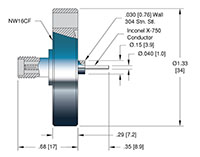 1 Pin Subminiature-A (SMA) Coaxial Electrical Connector (NW16CF) - 2